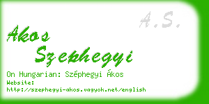 akos szephegyi business card